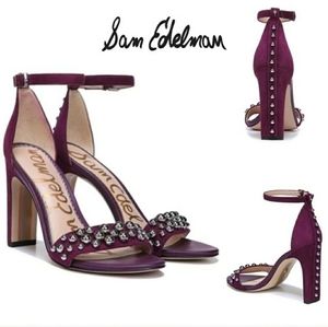 Sam Edelman purple suede Yoshi ankle strap heels